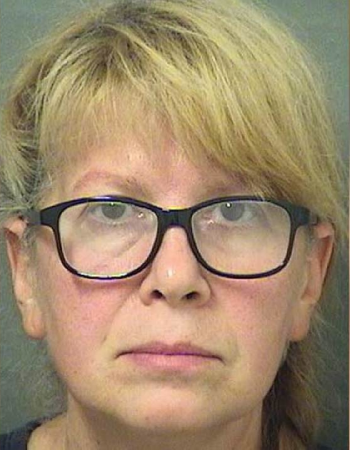 Sheila Keen Warren, recently arrested and charged with murder, disguised as a clown.