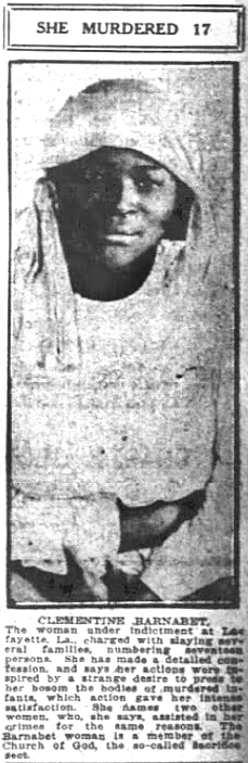 news clipping with photo of Clementine Barnabet